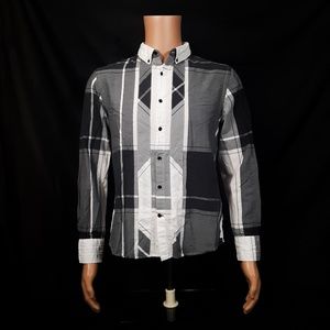 Guess Mens S Long Sleeve Plaid Shirt